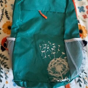 Teal Backpack with Dandelion Design